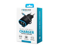 FOREVER TC-02 2xUSB 2.4A + kabel micro-USB czarna - 1390296 - zdjęcie 2